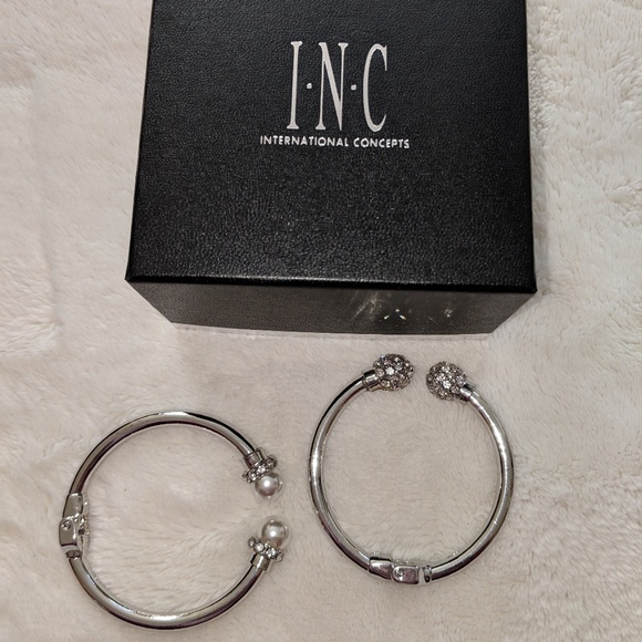 New INC Silver 2-Pc. Imitation Pearl and Crystal - Picture 3 of 5